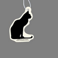 Paper Air Freshener Tag W/ Tab - Cat Sitting (Silhouette)